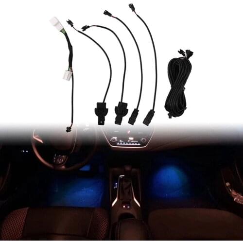 4Pcs LED Foot Light Ambient Light Decorative Light Special Atmosphere Lamp Ice Blue for Toyota RAV4/Wildlander 2019-2021