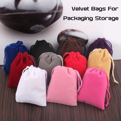 Large Stock Cheap Velvet Bags For Jewelry Toys Cosmetic Packaging Storage Custom Jewelry Gift Bag Pouches Home Organization