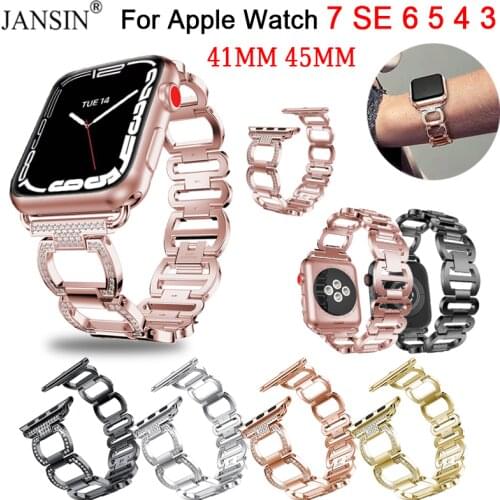 Diamond Watch Band for Apple Watch 42mm 38mm SE 6 5 4 3 2 1 Women Bracelet Strap for apple watch band 44mm 40mm Luxury Wristband
