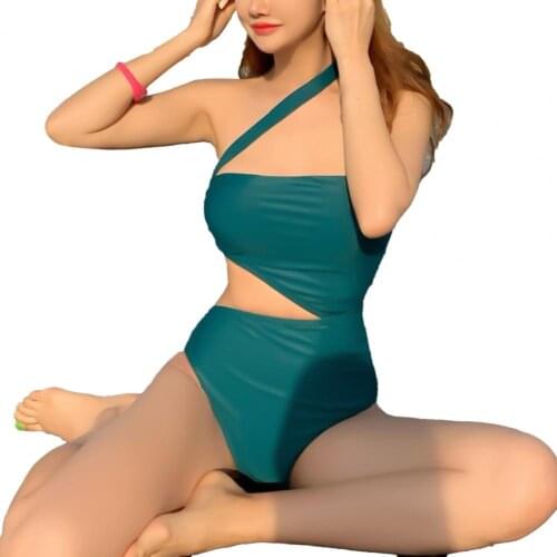 Bikini One-piece Gradient Polyester Sexy Hollow Swimsuit for Vacation Sexy Hollow Swimsuit Bikini 2021