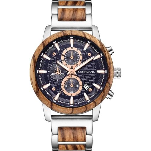 Wood watches for men and women Steel Strap Fashion Luxury Quartz Wood Luxury Watch Custom logo часы мужские