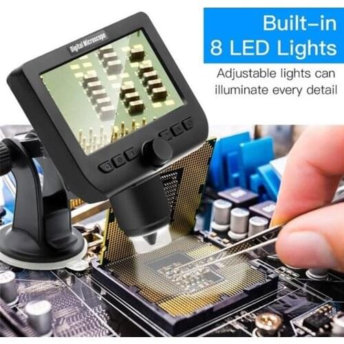 Dreamburgh 1000X Digital Wireless Microscope 4.3" LCD USB Digital Microscope 1080P WiFi Magnifier Detector with 8 LED Lights