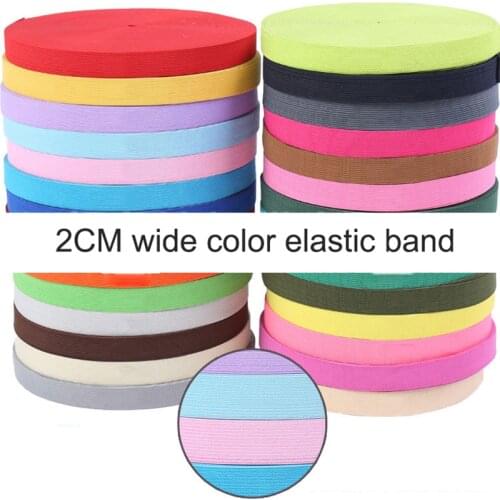 2M/lot 20MM Colorful Flat Sideband Elastic Bands sewing accessories wedding Garment elastic tape for DIY maternity underwear
