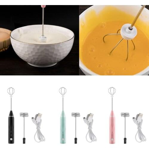 Electric Egg Beater Multifnctional Hand Egg Mixer 8 Hours Run Time W/ Spirail Stirring Rod Bubbles Stirring Rod