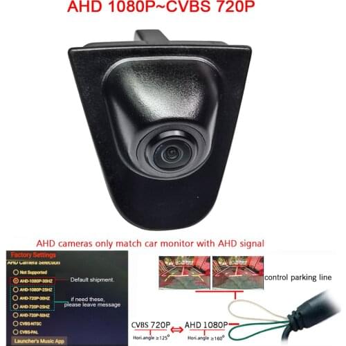 AHD CVBSS car front view logo camera for Honda CRV XRV VEZEL 2015 to 2019 front grille camera ccd night vision 180deg wide angle