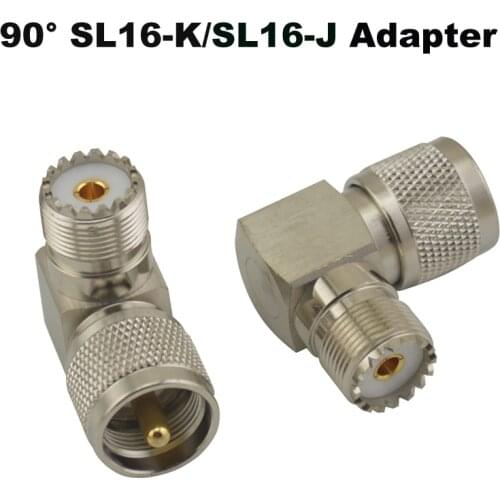 SL16-K (UHF SO239 Female)/SL16-J (PL259 UHF Male) jack 90 RIGHT angle RF Adapter walkie talkie connector