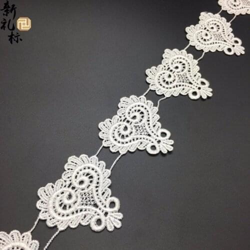 100pcs Heart Lace Applique Collars Mesh Trim For Garment Accessories Decoration Sew On Guipure Lace Fabric Apliques De Encaje