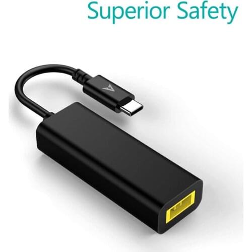 USB C to Slim Tip Adapter Square 45W Convert Charger to Type C for Lenovo Thinkpad, Samsung S8/S9/Note, Surface