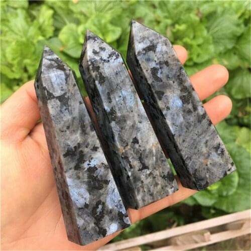 Quartz point Natural Blue flash crystal wand point Gem stone and crystals blue points Home Decor Ornaments