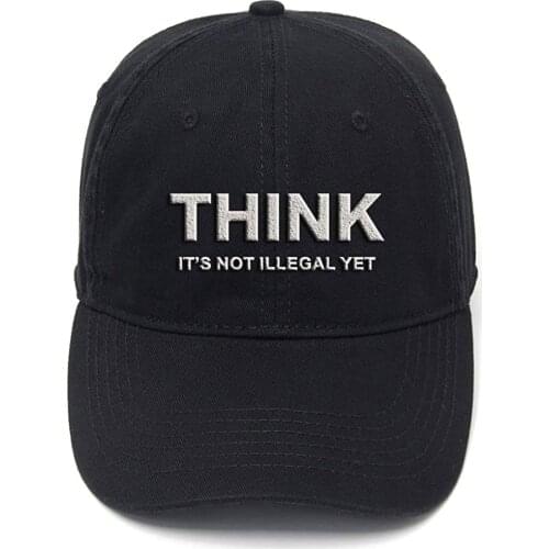 Lyprerazy Think Its Not Illegal Yet Washed Cotton Adjustable Men Women Unisex Hip Hop Cool Flock Printing Baseball Cap