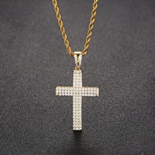 BOEYCJR AAA Zircon Copper Cross Necklace&Pendant Fashion Jewelry Energy HipHop Punk Necklace For Men or Women