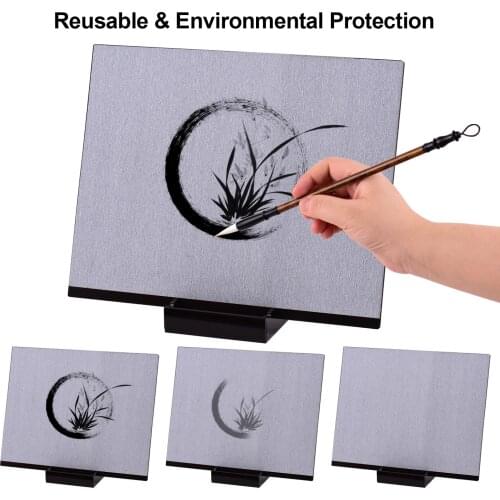 Reusable Buddha Board Artist Board Paint with Water Brush&Stand Release Pressure Relaxation Meditation Art Mindfulness Relaxing