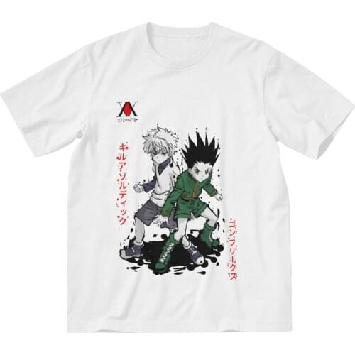 Mens Hunter X Hunter T-Shirt Graphic Killua Zoldyc Gon Freecss Tshirt Short Sleeve Cool T Shirt Cotton Tee Clothing
