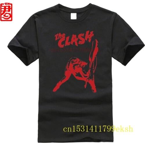2020 High Quality Black clash London Calling T-Shirt for Men Cool Rock Band Shirts Short Sleeve Leisure T Shirt Rock Apparel