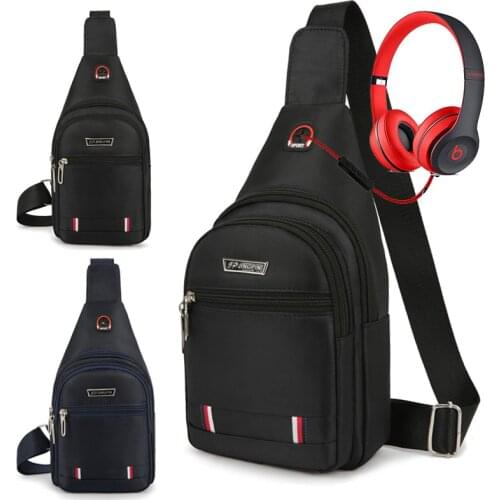 Mens Chest Bag Creative New Messenger Bag Leisure Sports Chest Bag Large Capacity Outdoor Travel Earphone Hole Backpack