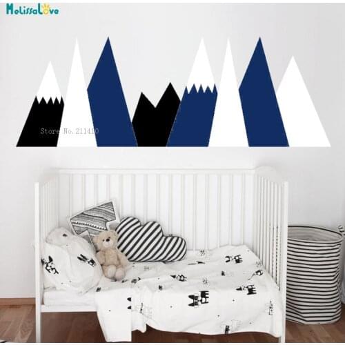 Multiple Mountains Wall Sticker Decals Three Colors Home Murals Pastel Baby Kids Room Nursery Self-adhesive Décor YT2459B