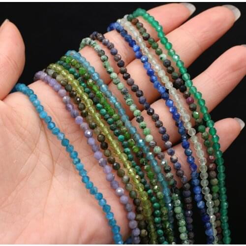 Natural Semi-precious Stones Faceted Beads 3mm Fluorite Amethyst DIY for Jewelry Making Necklace Bracelet Accessories Gift