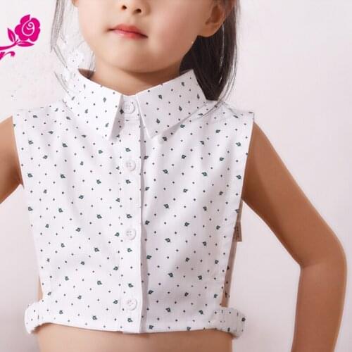 Autumn and winter new Korean childrens fake collar cotton Fake Collar Globe Lattice Fake Shirt Kids for 3-9 years old child