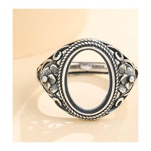 10*14mm 925 STERLING SILVER men women Semi Mount Bases Blanks base blank Pad ring Setting wedding jewelry findings diy A5871