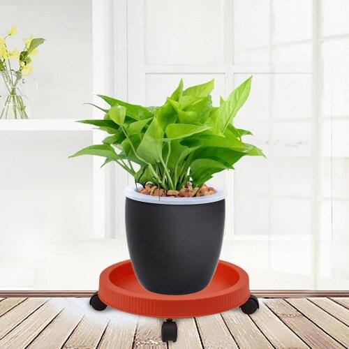 Potted Plant Stand Rack Caddy With Wheels Round High Quality Durable Plants Rolling Tray For Indoor And Outdoor Move The Pallet