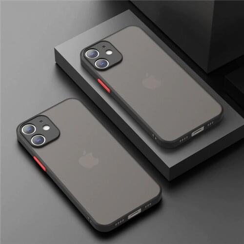 Luxury Transparent Matte Case For iPhone 11 Pro Max 12 Pro Max 7 8 Plus XR X XS MAX 12 Mini SE 2020 Shockproof Bumper Back Cover