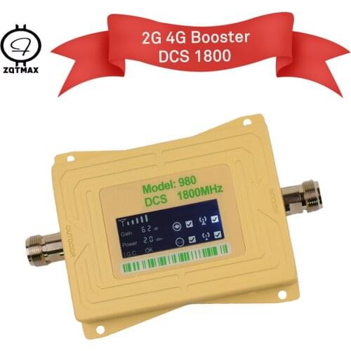 ZQTMAX 4g repeater gsm mobile signal booster 2g 1800MHz cell phone 4g cellular signal amplifier FDD-LTE network data