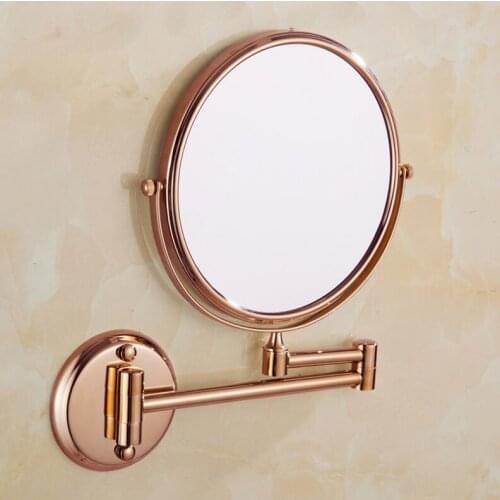 Rose Gold/Gold/Antique/Chrome/Black Oil Brushed brass wall makeup mirror 8 inch bathroom mirror decorative dressing mirrors