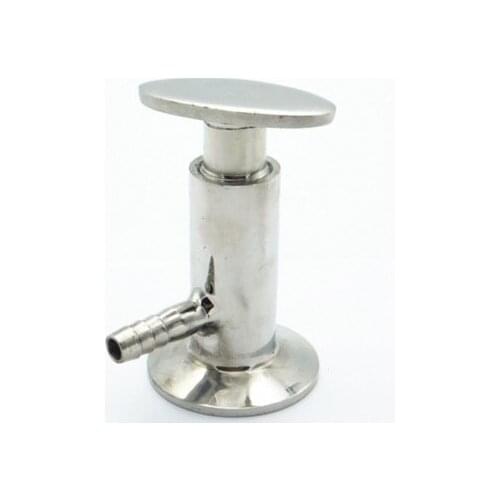 304 Stainless Steel Sanitary Tri Clamp Sampling Valve 10mm hose Barb Ferrule O/D 25mm