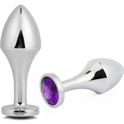 Sex Toys Metal Anal Beads Crystal Jewelry Butt Plug Prostate Open Stimulator Dildo Stainless Steel Anal Plug For Woman Couples