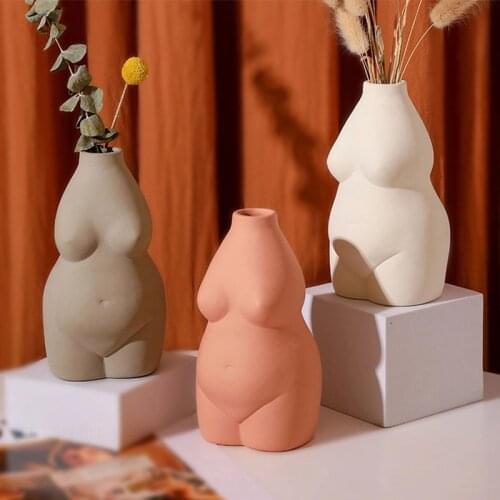 Large Size Female Body Vase Silicone Mold Creative Human Body Torso Flower Mold Clay Concrete Mold