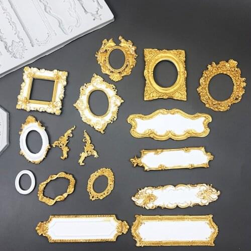 European-Style Border Silicone Mold Chocolate Fondant Cake Decoration European-Style Retro Pattern Wind Epoxy Plaster Wax Mold