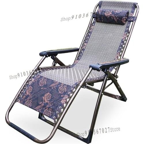 Folding Deck Chair Portable Lunch Chair Single Small Summer Cool Outdoor Balcony Sun Lazy People Multi Function