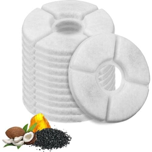 Replacement Activated Carbon Filter For Cat Water Drinking Fountain Replaced Filters Flower For Pet Dog Round Fountain Dispenser