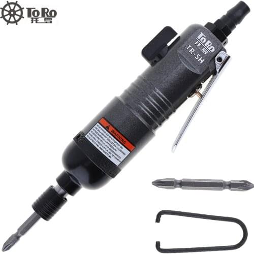 TORO TR-5H 1/4 Inch Pneumatic Screwdriver with Straight Handle and Self-Locking Chucks for Home / Office / Factory