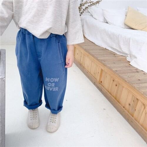 2020 Spring Boys' Jeans Childrens Denim Pants Cowboy Clothings Kids Girls Casual Denim Pants Toddler Casual Jeans Trousers 2-7Y