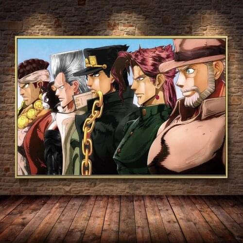 JoJo s Bizarre Adventure Japan Anime Cartoon Poster and Prints Canvas Painting Art Wall Pictures Living Room Home Decor