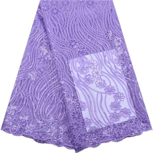 Zhenguiru New Arrival Beautiful Milk Silk Fabric Sequin French Lace Fabric Tulle African Lace Fabric For Women Party Dress A2157