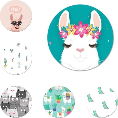 Llama Alpaca Animals Cartoon Icons Pins Badge Decoration Brooches Metal Badges For Backpack Decoration