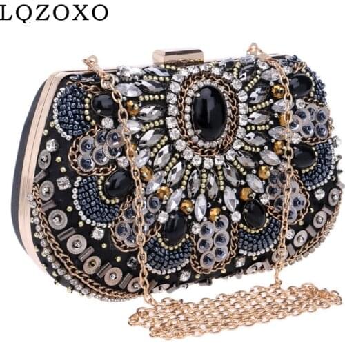 LQZOXO Women's Black Clutches
