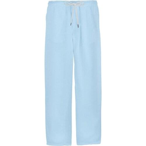 Mens Straight Elastic Waist Pants Drawstring Solid Trousers 2021 Spring Summer With Pocket Fashion Casual Trouser Wholesale