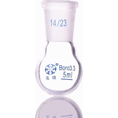Single standard mouth round-bottomed flask,Capacity 5ml and joint 14/23,Single neck round flask