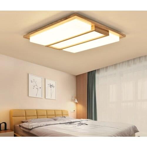 Rectangle modern led ceiling light bedroom Living room log wood lamp ceiling mount JapanTatami led solid ceiling lamp ZA MZ82