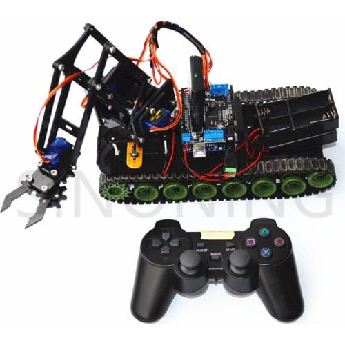 Remote control robot tank arm fire arduino ps2 mearm acrylic SNAR11