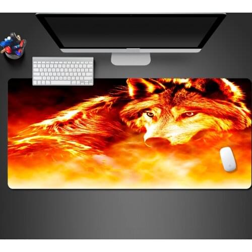 Super Cool Fire In The Wolf Mouse Pad High Quality Washable PC Gaming Pad Computer Gamer Like Keyboard Mouse Mat Of Pad Gifts