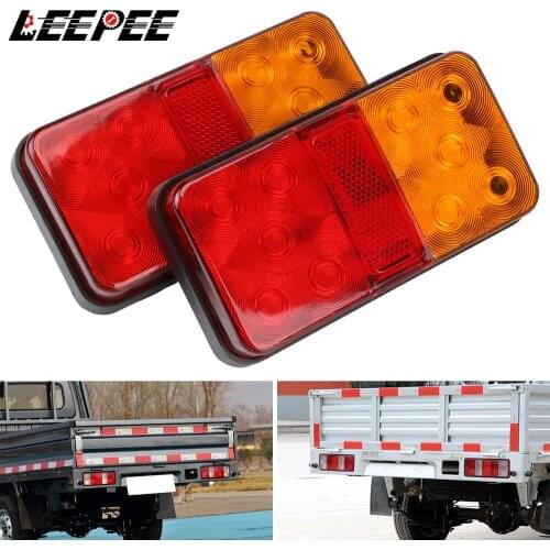 LEEPEE 2PCS LED Tail Light 12V/24V Taillight Turn Signal Indicator Stop Lamp Rear Brake Light for Car Truck Trailer Caravan