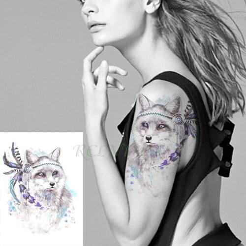 Waterproof Temporary Tattoo Sticker wolf wolves head Dreamcatcher Fake Tatto Flash Tatoo body art Leg Arm for Women Men girl