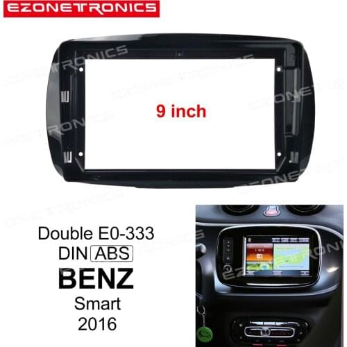 1/2Din Car CD DVD Frame Audio Fitting Adaptor Dash Trim Kits Facia Panel 9inch For BENZ Smart 2016 Double Radio Player