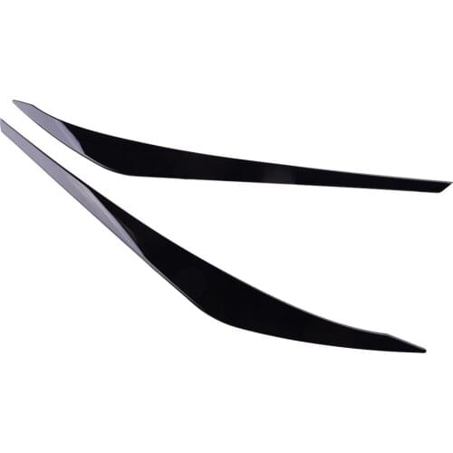 2Pcs/Set ABS Glossy Black Car Front Headlight Lamp Eyelid Eyebrow Cover Trim Fit For Hyundai Elantra 2017 2018 Accessories