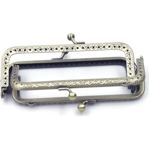 5PCS 12.5cm Metal Square Purse Pouch Bag Frames Kiss Clasps Buckle Handbag Handle Ball Head Handmade Crafts Hardware Accessories