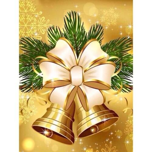 DIY 5D Diamond Painting Christmas Bell Home Decoration Full Drill Square Embroidery Rhinestone Picture